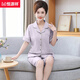 Hengyuanxiang mother cardigan pajamas for women in summer pure cotton short-sleeved cropped pants large-size thin style middle-aged and elderly mothers home clothing set 9898# M [Suggested 80-100Jin [Jin equals 0.5 kg]]