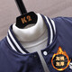 Baseball uniform jacket for men in winter with cotton and thick embroidery, loose, trendy and handsome, Korean version for teenagers, men's jacket, American style, navy blue, XL size 140-160Jin Jin is equal to 0.5 kg