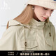 
HAZZYS Removable Cap Jacket Women's Spring and Summer 2025 New Solid Color Casual Commuter Jacket Light Beige XS 155/80A 36