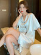 Miroin internet celebrity nightgown for women in summer thin ice silk short-sleeved shirt for women in summer cool silk home clothes cws-9901# M 75-100Jin [Jin equals 0.5 kg]
