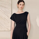 Roeyshouse Camisa de textura de alta gama para mujeres 2025 Diseño de verano Cuerpo delgado de cintura 11973 Black XL