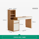 Quanyou Home 2025 new log cream style desk and bookcase combination study office computer desk government subsidy solid wood color + white | desk cabinet free expansion + large capacity partition + desk combination
