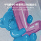 LALABOBO时尚涂鸦阔腿牛仔裤女装2025新款立体熊拖地腮红裤子LBEB-WXZC28 中蓝白 常规 24