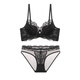 Victoria's Style Sexy Secret French Sexy Lace Underwear Women's Thin Push-Up Big Breast Reducing Large Size Bra Set Black Set 85B 38