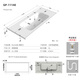 PRONEL Baño Integrado Cuenca de cerámica Fregadero de baño Fregadero de baño Single Baño Baula Cuenca Cuenca Cuenca GP-11148 Basina del gabinete (Accesorios de suministro de agua)