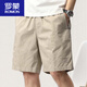 
ROMON men's shorts in summer new Japanese workwear mid-trousers Shawn Yue loose pure cotton casual trendy five-point pants 9221 dark blue XL Recommended 130-150Jin [Jin equals 0.5 kg]