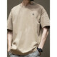 UNI QLO TRENDY Camiseta de manga corta American American para hombres en Summer Pure Cotton Round Neck Versatil Casual 2025 Nuevo estilo Khaki-1365 Cotton S de algodón de puro de manga corta RECODENCIADO 80-110JIN [Jin iguala 0.5 kg]