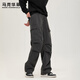 Mark Huafei 2025 Autumn New American Casual Workwear Paratrooper Pants Men's Loose Straight Trousers M Volcanic Ash
