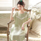 Yalu-Nachthemd für Frauen, Sommer-Prinzessin-Stil kurzärmelig 2025 Sommer neuer Pyjamas reines Baumwoll Gaze Sweet Girl Cotton Home Kleidung 3893 Lila M (Empfohlen 98-110Jin [Jin gleich 0,5 kg]))
