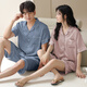 
Catman MIIOW summer ice and snow silk cool couple pajamas thin simple cardigan shorts ice silk casual home clothing set 16803 women [simple style] 2XL [suitable weight: 140-160Jin [Jin equals 0.5 kg]]