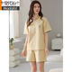 莫代尔睡衣女2025夏季新疆棉短袖短裤简约休闲棉质薄款家居服套装可外穿 Z9859 M 建议80-100斤