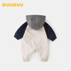 DUUDUU婴儿衣服春装连体衣宝宝工装外出哈衣新生儿双层爬服春秋季100cm