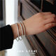 Caox Ping Un paño libre de plateado libre 999 Pulsera de plata esterlina Texto de sellado pequeño abertura Pulsera delgada Herida Estilo Antiguo 13G (Free) Modelo 679