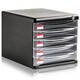 Gabinete de almacenamiento de escritorio de archivo deli gabinete de cajón de plástico transparente de 4 capas de 5 capas suministros de oficina 9794-negros (4 capas)