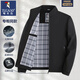 Woodpecker (Tucano) Daddy Autumn Jacket 40 años de edad 50 de mediana edad. Collar de primavera y otoño Collar Collar Collar de mediana edad N9528 Black XL /180 [sugerido 125-140Jin [Jin equivale a 0.5 kg]]