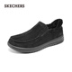 Skechers flash shoes for men 2025 new autumn velvet warm casual walking shoes one-leg loafers 205606