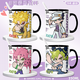 NIDJOJO's wonderful adventure Q version Gioro Jotaro Oriental Joetsusuke peripheral ceramic mug coffee cup i [white single cup] TJ4855 exquisite [mug] + coaster + spoon