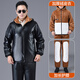 Liyang Men's Leather Clothes and Leather Pants Suit Plus Velvet Thickened Windproof Warmth Waterproof Motorcycle and Motorcycle Driving Takeaway Work Clothes Shoulder Pads Belly Protection Leather Clothes Leather Pants Set Plus Velvet XL 90-110Jin Jin is equal to 0.5 kg