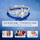 Old Fengxiang, one carat, love for the rest of his life, silver ring, women's single ring, confession of wedding anniversary Valentine's Day gift girlfriend wife