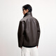 JACK&JONES men's autumn fashion trend American motorcycle imitation pebbled PU loose lapel jacket 2253P3008