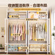 
Simple wardrobe bedroom home rental house assembled metal all-steel frame new style wardrobe small storage cabinet PC double door wardrobe 800*500*1585