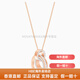 Swarovski Hollow Simple Double Ring Long Damen Halskette Pullover Kette Valentinstag Geschenk für Freundin Roségold 5349418