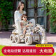 Raft core toy car children's excavator is super large and can sit for people toys for women and boys remote control electric excavator can sit for engineering car Milk color [electric digging arm] Bluetooth lighting music Double + custom soft wheel [12V12 Super Via battery] Remote control four-wheel drive