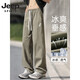 JEEP SPIRIT Jeep Men's Pants Summer New American Trend Straight Pants Military Green Thin Breathable Ice Silk Pants Cool and Quick Dry 6632 Military Green + 6636 Military Green L