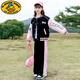 G.DUCKKIDS女童春装棒球服套装2024新款学院风中大儿童洋气春秋运动装两件套 BQ1396黑色两件套 160 尺码建议身高150左右