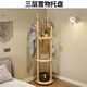 Quanpinwu solid wood rotating clothes rack floor-standing vertical coat rack clothes rack bedroom special clothes drying advanced storage walnut 2