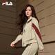 FILA 杨幂同款|斐乐官方时尚女装针织长袖外套2025秋新款休闲宽松上衣 潮汐泡沫灰-GY M 165/84A/M