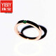 YIBIY right angle round ring jewelry 18K gold rose gold platinum men and women couple ring 18K gold spot No. 8
