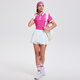 Cosleaf tennis suit women's summer breathable running sports suit short-sleeved quick-drying casual fitness suit polo collar T-shirt electric rose red top + white skirt two-piece set L (recommended 105-115Jin [Jin equals 0.5 kg])