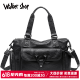 Walker Shop Reisetasche echte Leder Handtasche Business Trip Gepäckbeutel Herrenbeutel Cowide lässig große Kapazität Umhängetasche Crossbody Schwarz