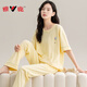 
Yalu pure cotton pajamas for women in summer 2025 new summer short-sleeved trousers warm yellow suit home clothes can be worn outside Y9720 M Recommended 80-100Jin [Jin equals 0.5 kg]
