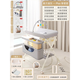 
JCZS German brand diaper table baby care table newborn diaper table massage touch table foldable multi-function gray [upgraded skeleton] toy stand + double-layer storage basket + clothes drying rack