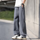 Jeep Spirit Jeep Ice Seidenhose Herren Sommer Dünne lose, gerade kühle, atmungsaktive Casualhosen Herren All-Match Sporthose 6636 Black [Hosen] M etwa 90-110jin [Jin gleich 0,5 kg] kann getragen werden