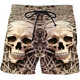 2024 summer casual shorts, personalized trendy skull 3D digital print, men's casual shorts STK1381 XS 75-80Jin[Jin equals 0.5 kg]