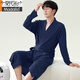 
Modal waffle bathrobe men's spring and autumn pure cotton medium-length men's nightgown 2025 new water-absorbing integrated bathrobe LJ16822 M [weight 100-120Jin [Jin equals 0.5 kg]]