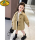 G.Duckkids Girls Wurnbreaker British Style Spring и осенний стиль 2024 Новая детская модная девочка для девочек средней длины корейская версия Куртка Khaki 120см