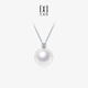 Tahitian Solitaire Edison Pearl Pendant 18K Gold Necklace Feeling Pearl Necklace Clavicle Chain Perfect Round_Strong Light_White Edison Pearl_With 18K 9-10mm