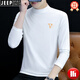 JEEP SPIRIT pure cotton half turtleneck base shirt men's long-sleeved T-shirt solid color middle-collar spring and autumn men's underwear T-shirt outside autumn clothes men's LH-YPC6187 charcoal gray M [Suggested 100-115Jin [Jin equals 0.5 kg]]