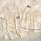 TTPMER感熊猫冰丝睡衣女夏季薄款短袖2025开衫可爱家居服套装 #YX-9227波点 M 【75-95斤】