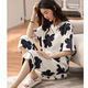 Yalu 2025 Nouveau pyjamas pour femmes en été en été à manches courtes à manches minces de vêtements décontractés à rayures et jaune citron a9885 m (80-100jin [Jin est égal à 0,5 kg]))