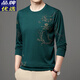La Hailan Home (HLA) Gleicher Stil für den Sommer mittleren und jungen Herren, langärmelten T-Shirt Thin Rund Hals 2025 Neuer Männer mittleren Alters Red Rabbit B6627 Shangqing M 165_105__48100-120jin [Jin gleich 0,5 kg]