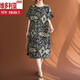 Victoria's Style Fat Mm Round Hals kurzärmeligte Baumwolle und Leinenkleid für Frauen Sommer Neuer Retro Literary Lose Locker großer Größe Freizeitrock-Farbe Einer Größe großer Größe großgröße