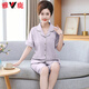 Pajamas de cardigan maman haut de gamme Yalu pour femmes en été en coton pur pantalon à manches courtes à manches courtes à manches courtes de grande taille des vêtements à domicile de l'âge moyen et âgés 9898 m [80-100jin [Jin est égal à 0,5 kg]]]
