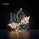 DEMURE crystal maple leaf brooch men's brooch pin high-end gift for husband temperament simple shirt decoration