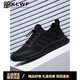 KLWP Hong Kong High-End Light Luxury Brand Herrenschuhe Frühling Neues Sportschuhe Trendy Mesh atmungsaktiven Herrenleder Freizeitschuhen All Black Leder 9852 38 Standard Sportcode