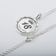 Mi Lian 18-year-old adult gift necklace for boys and girls sterling silver pendant custom round necklace can be engraved birthday gift double-sided engraving necklace rotating 45+5 silver chain